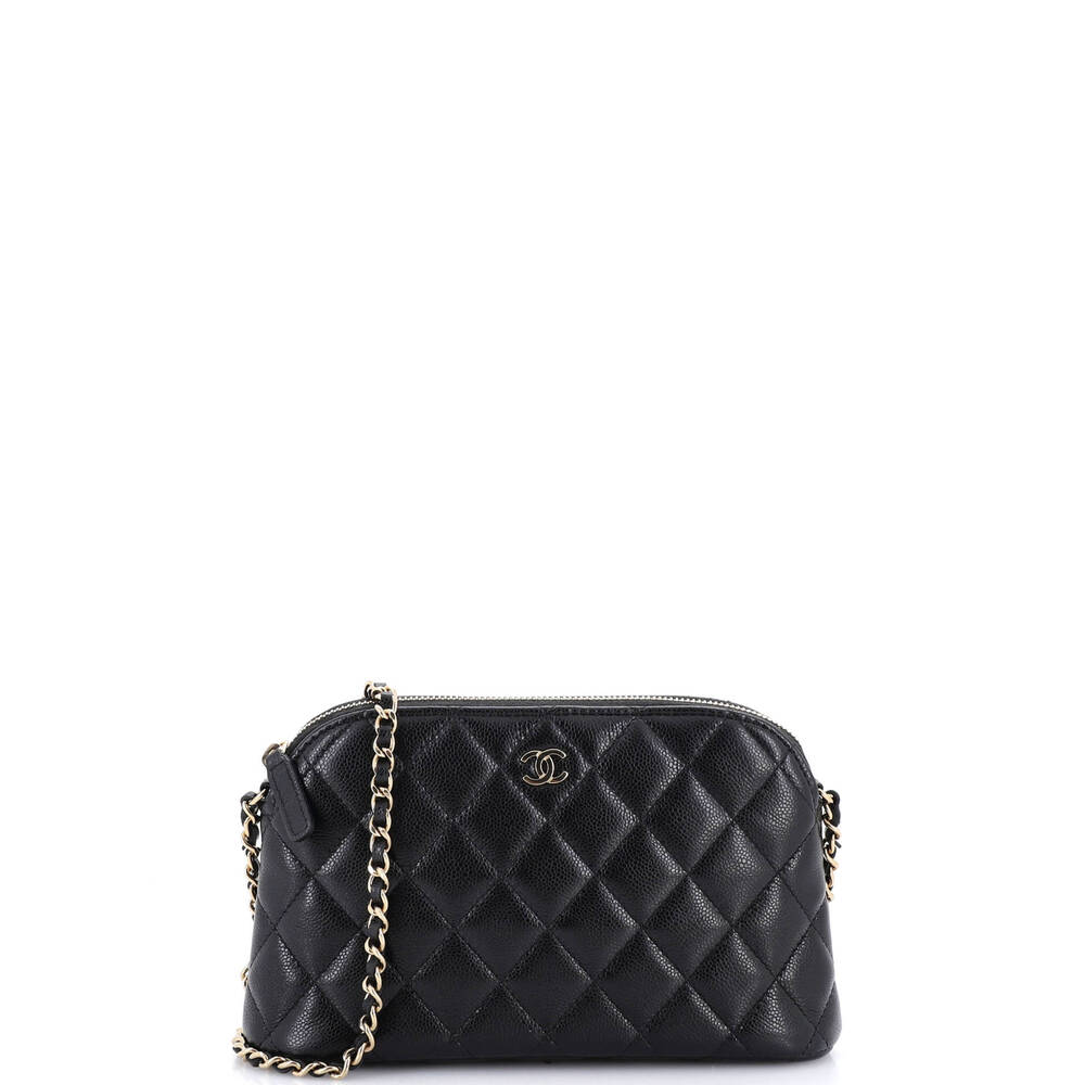 Chanel Cc Dome Zip Clutch With Chain #258290C41B